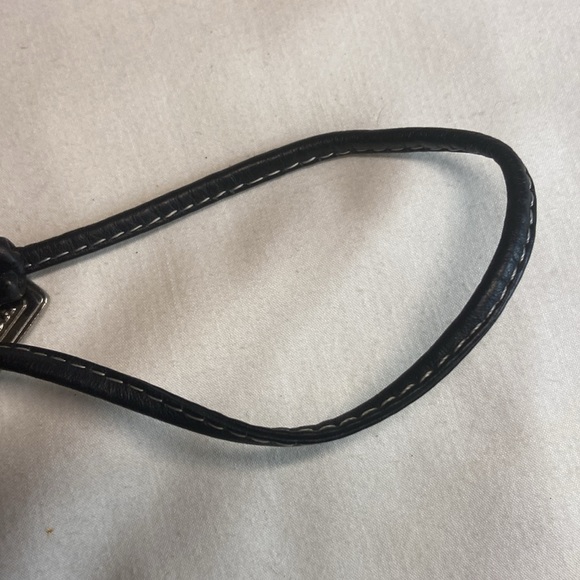 EUC  Vintage Coach  wristlet pouch in signature jacquard and leather - Picture 11 of 12